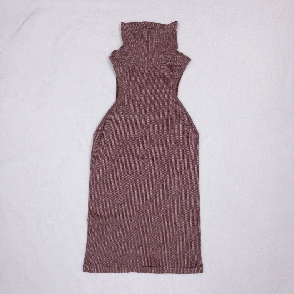 Intimately Free People Always Ready Tank Top Womens M/L Burgundy Turtleneck